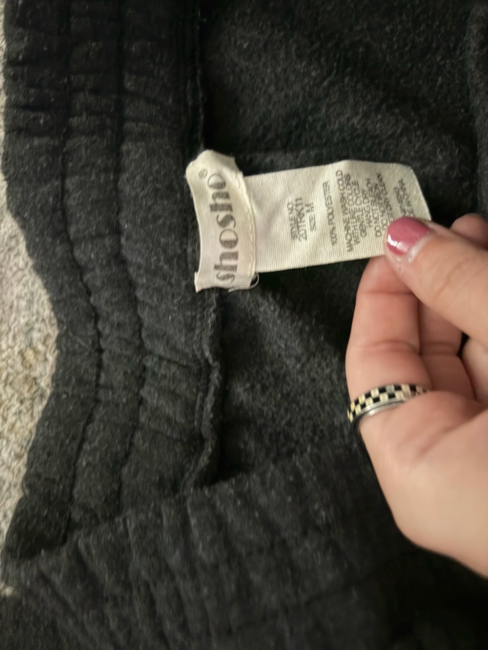 shosho Black Ribbed Track Pants